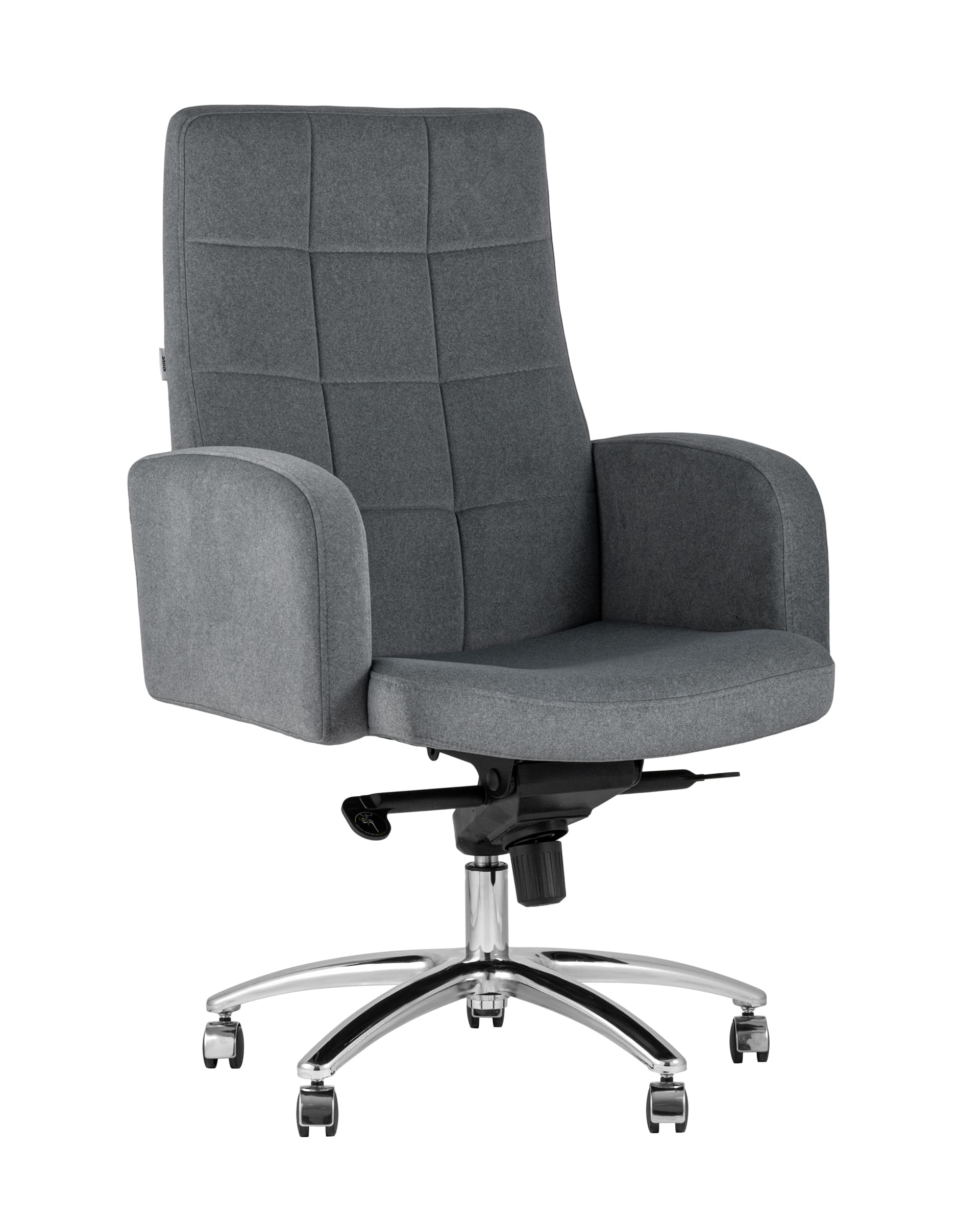 Компьютерное кресло для руководителя Лансет темно-серый обивка микровелюр крестовина металл