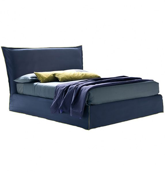 Кровать двуспальная 180х200 см синяя Pretty Big Chic