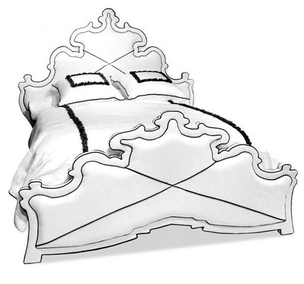Кровать двуспальная 160х200 белая с каретной стяжкой Achromatic