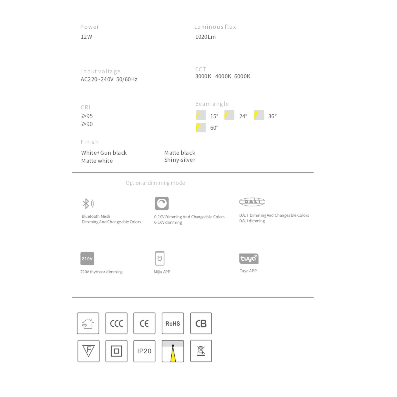 Встраиваемый светильник MTH75W by Romatti