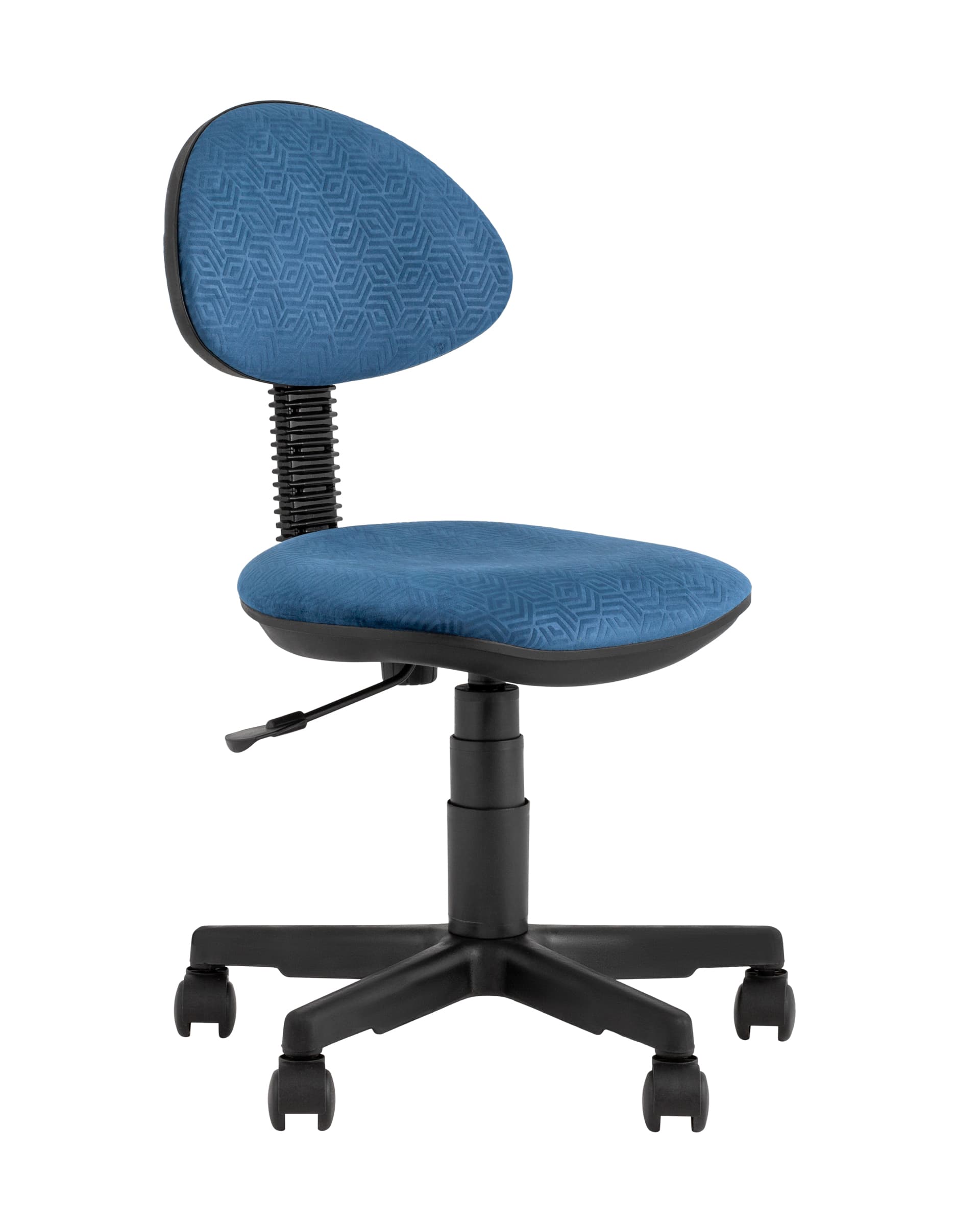 Компьютерное кресло детское УМКА геометрия синий обивка ткань крестовина пластик механизм регулировки высоты