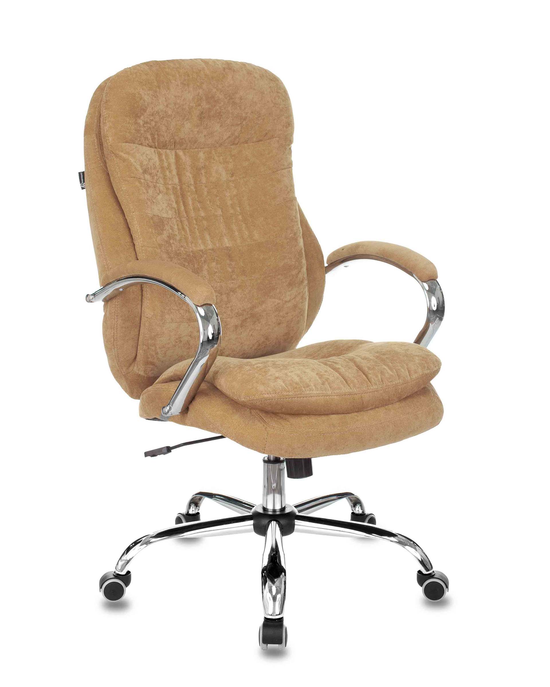Компьютерное кресло руководителя T-9950SL Fabric горчичный Velvet 73 крестовина металл хром мягкая обивка и